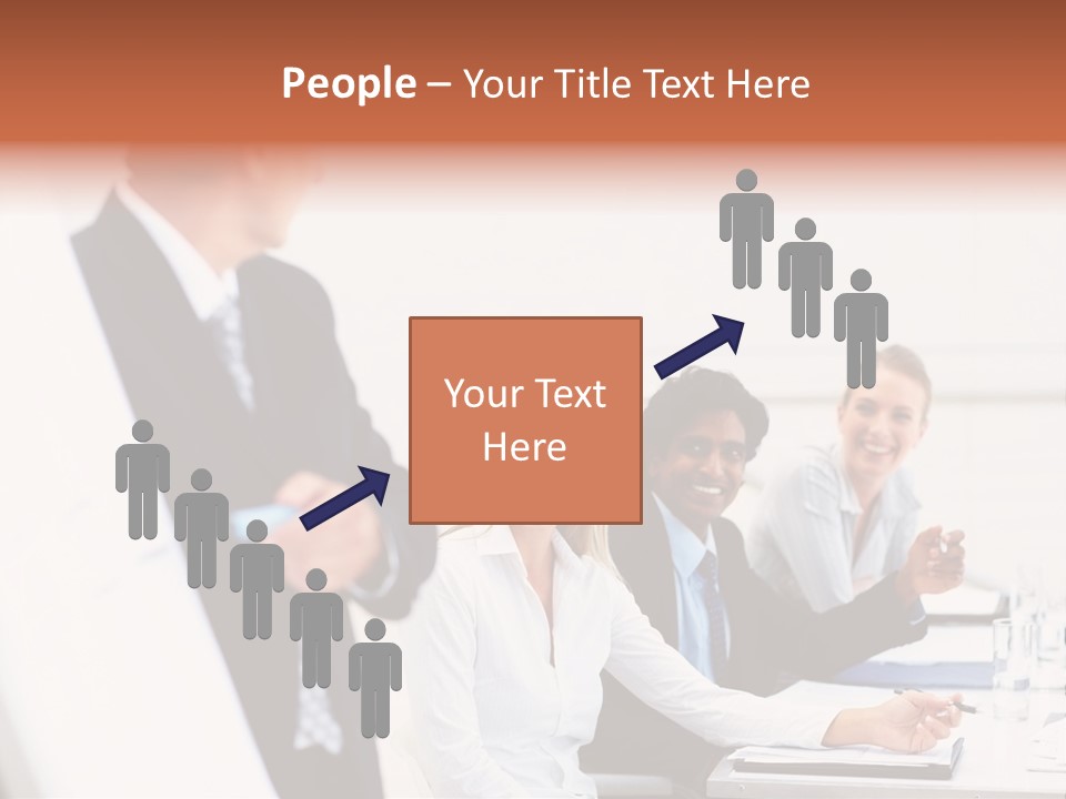 A Group Of Business People Sitting At A Table PowerPoint Template
