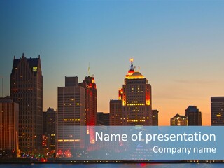 Downtown Illumination City PowerPoint Template