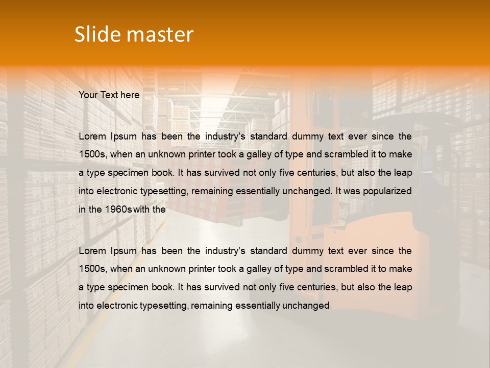 Work Forklifts Factory PowerPoint Template