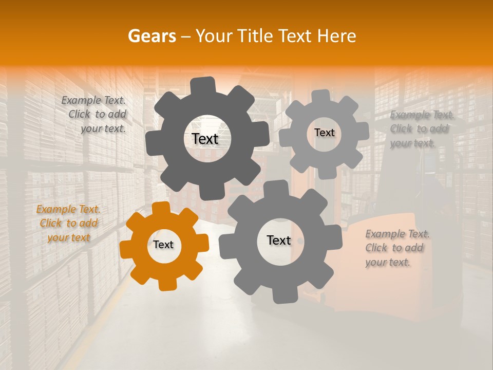 Work Forklifts Factory PowerPoint Template
