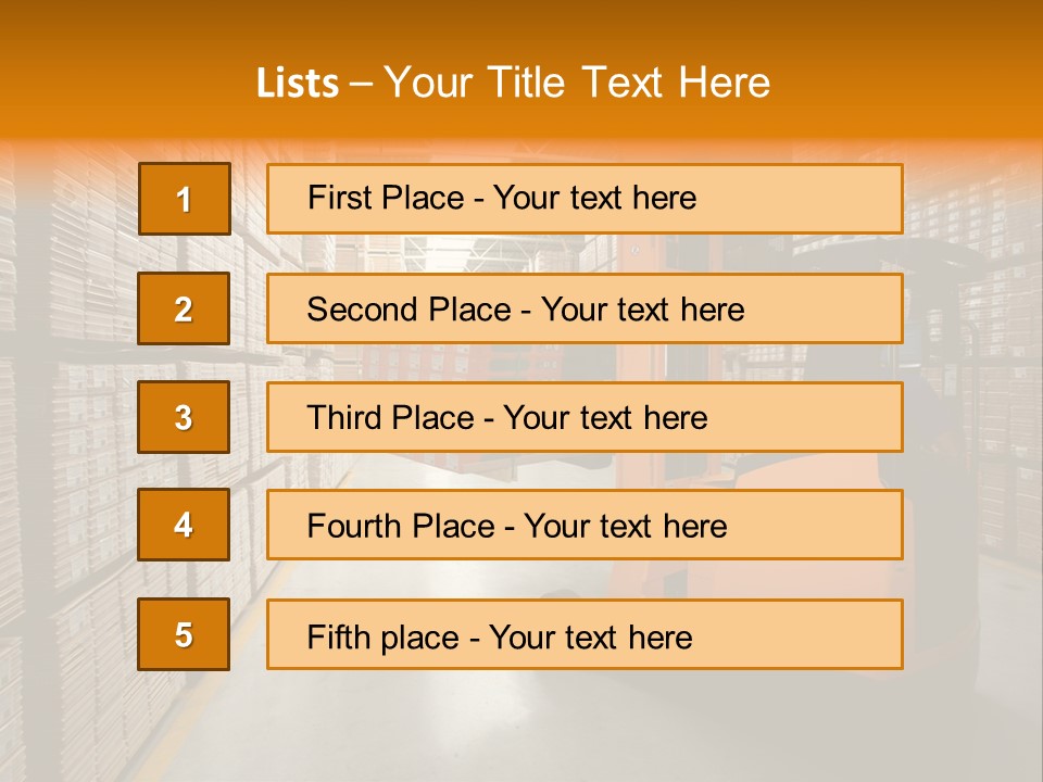 Work Forklifts Factory PowerPoint Template