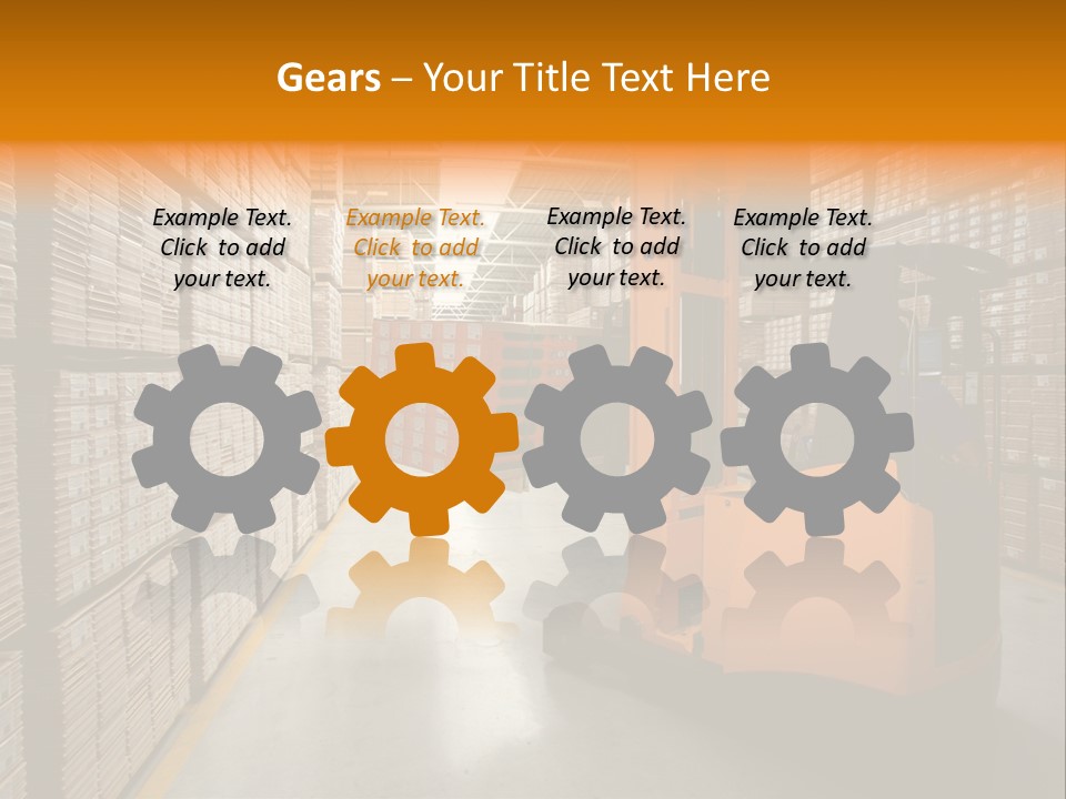 Work Forklifts Factory PowerPoint Template