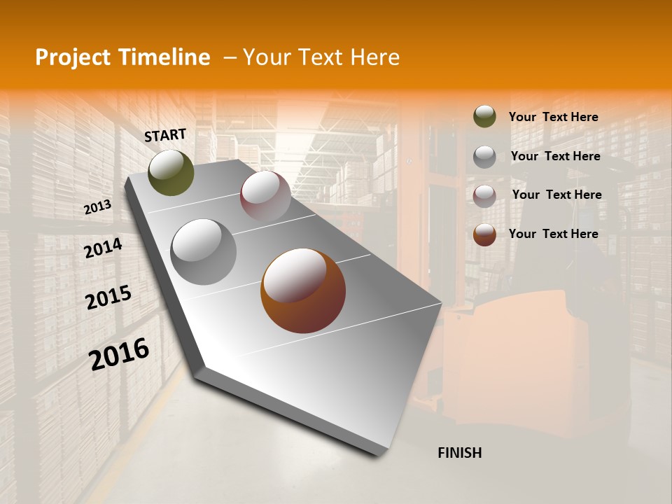 Work Forklifts Factory PowerPoint Template