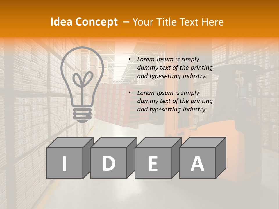 Work Forklifts Factory PowerPoint Template