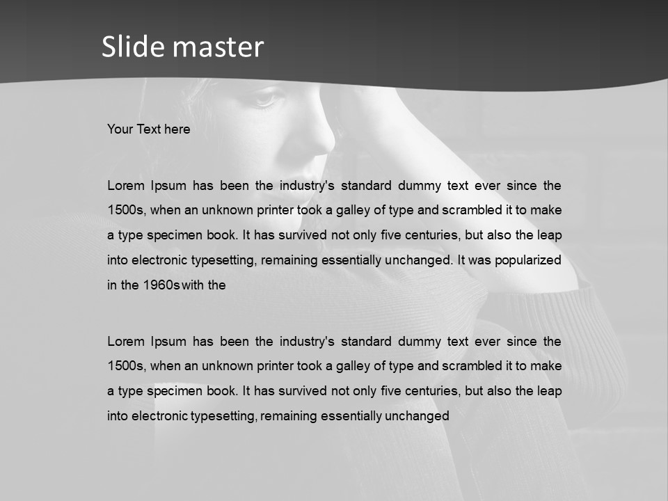 A Woman Sitting In Front Of A Brick Wall With Her Hands On Her Head PowerPoint Template