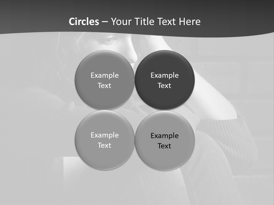 A Woman Sitting In Front Of A Brick Wall With Her Hands On Her Head PowerPoint Template