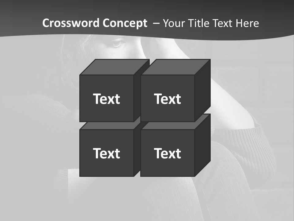 A Woman Sitting In Front Of A Brick Wall With Her Hands On Her Head PowerPoint Template