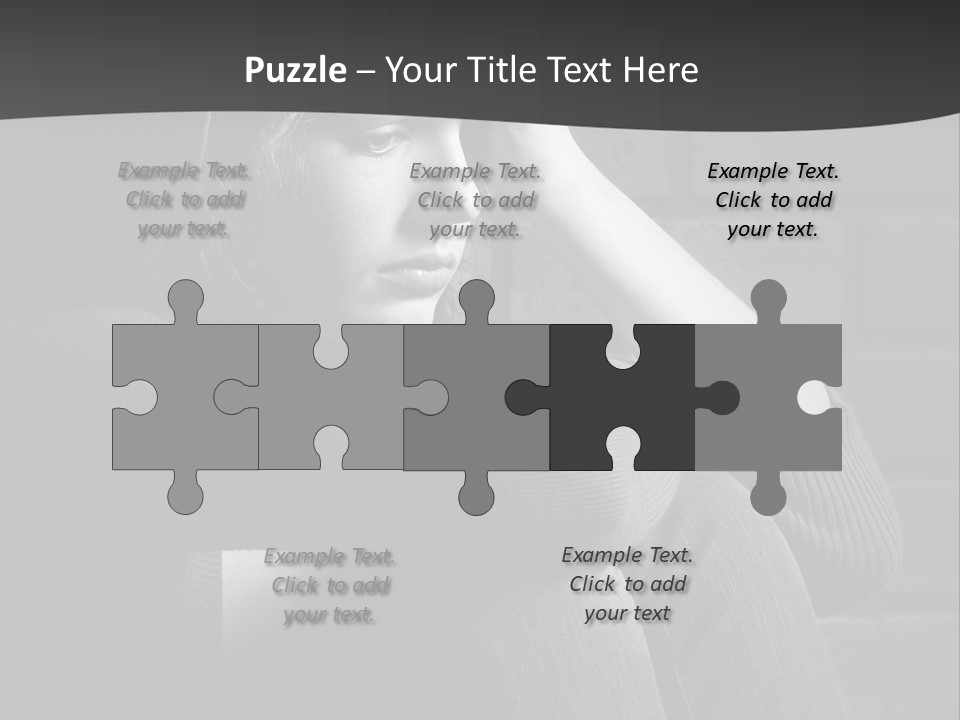 A Woman Sitting In Front Of A Brick Wall With Her Hands On Her Head PowerPoint Template