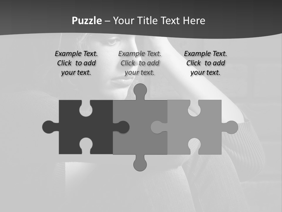 A Woman Sitting In Front Of A Brick Wall With Her Hands On Her Head PowerPoint Template