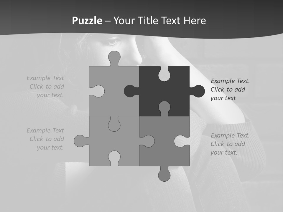 A Woman Sitting In Front Of A Brick Wall With Her Hands On Her Head PowerPoint Template