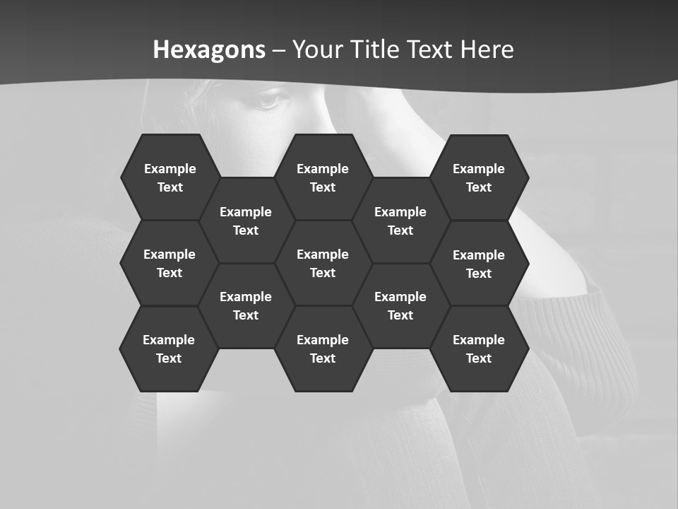 A Woman Sitting In Front Of A Brick Wall With Her Hands On Her Head PowerPoint Template