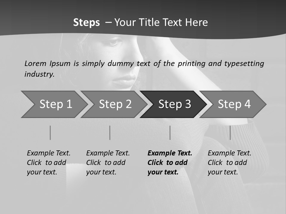 A Woman Sitting In Front Of A Brick Wall With Her Hands On Her Head PowerPoint Template