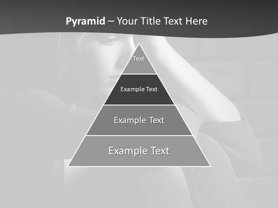 A Woman Sitting In Front Of A Brick Wall With Her Hands On Her Head PowerPoint Template