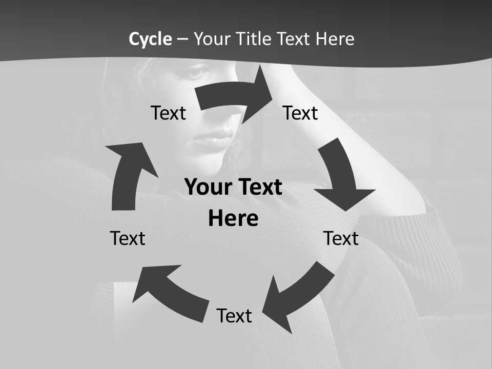 A Woman Sitting In Front Of A Brick Wall With Her Hands On Her Head PowerPoint Template