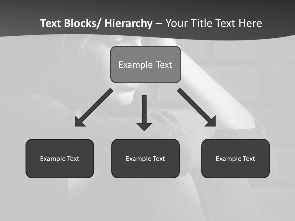 A Woman Sitting In Front Of A Brick Wall With Her Hands On Her Head PowerPoint Template