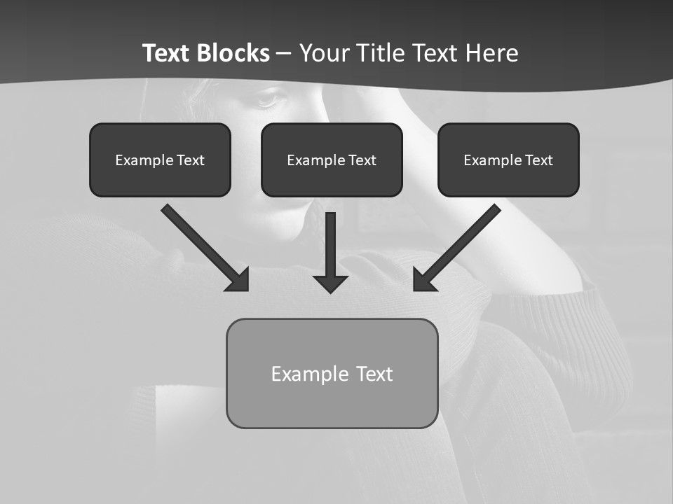A Woman Sitting In Front Of A Brick Wall With Her Hands On Her Head PowerPoint Template