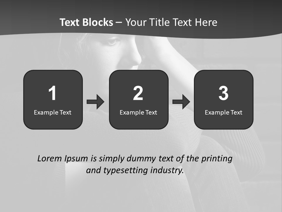 A Woman Sitting In Front Of A Brick Wall With Her Hands On Her Head PowerPoint Template