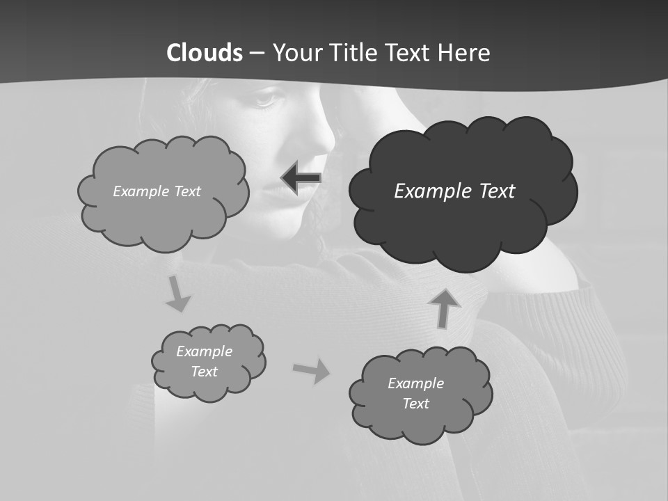 A Woman Sitting In Front Of A Brick Wall With Her Hands On Her Head PowerPoint Template