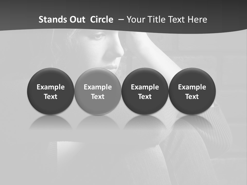 A Woman Sitting In Front Of A Brick Wall With Her Hands On Her Head PowerPoint Template