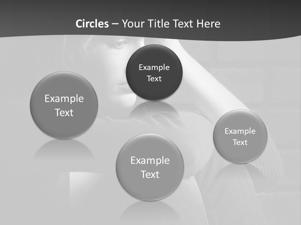 A Woman Sitting In Front Of A Brick Wall With Her Hands On Her Head PowerPoint Template