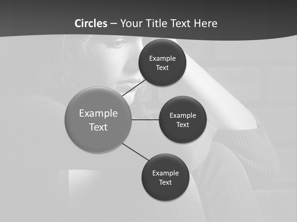 A Woman Sitting In Front Of A Brick Wall With Her Hands On Her Head PowerPoint Template