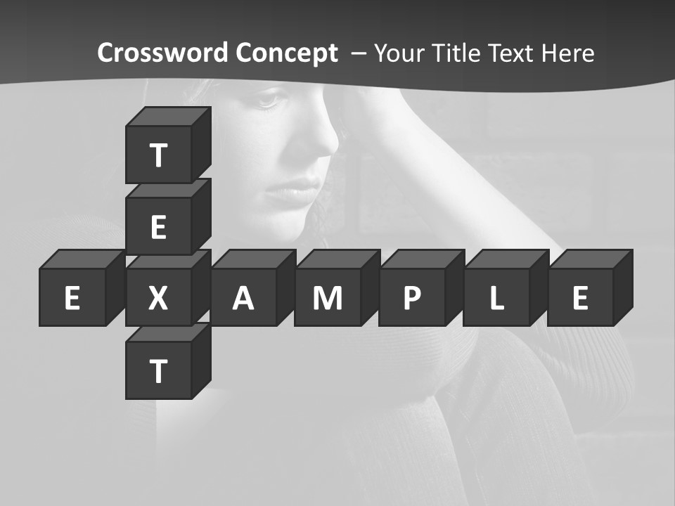 A Woman Sitting In Front Of A Brick Wall With Her Hands On Her Head PowerPoint Template