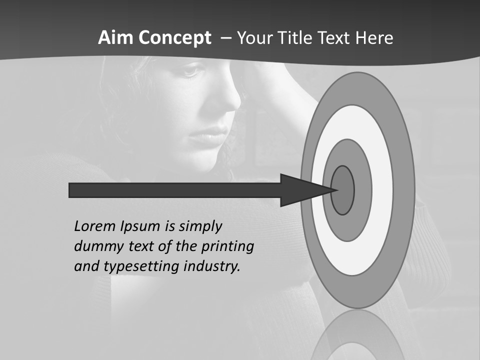 A Woman Sitting In Front Of A Brick Wall With Her Hands On Her Head PowerPoint Template