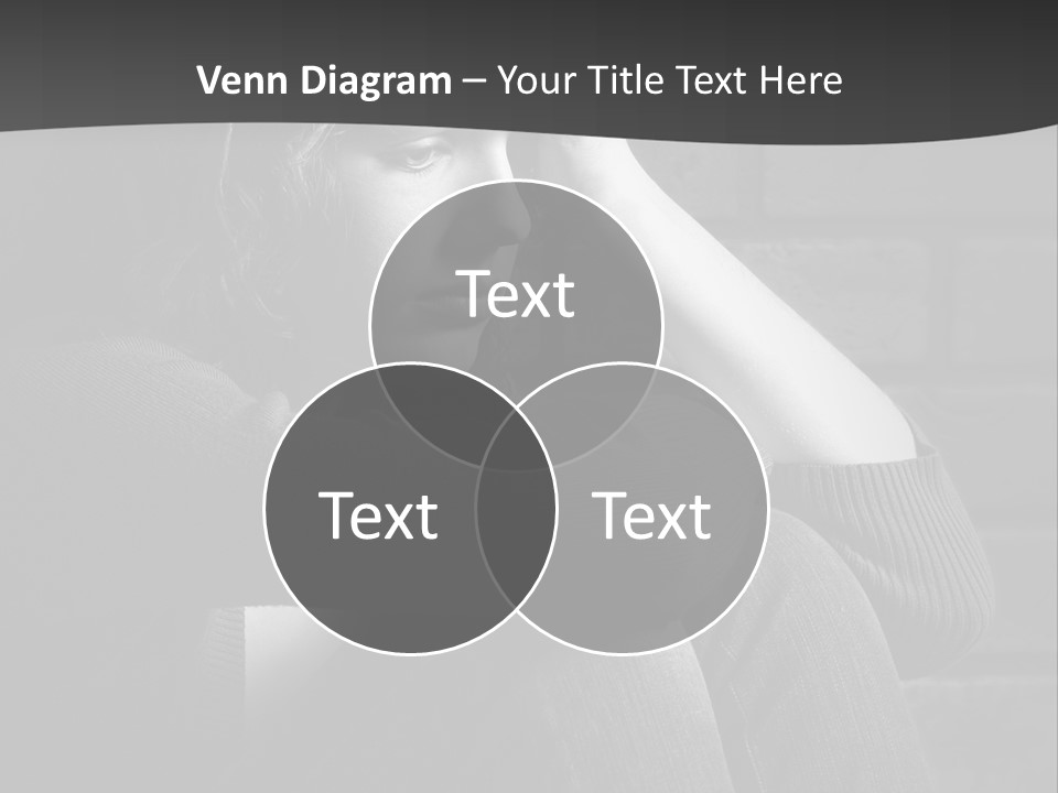 A Woman Sitting In Front Of A Brick Wall With Her Hands On Her Head PowerPoint Template