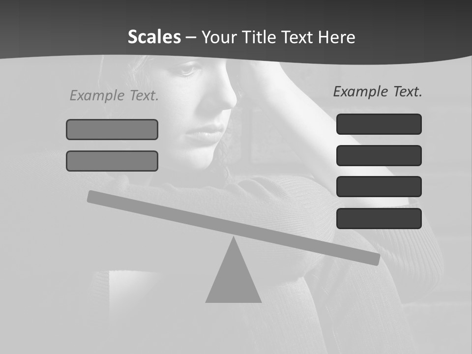 A Woman Sitting In Front Of A Brick Wall With Her Hands On Her Head PowerPoint Template