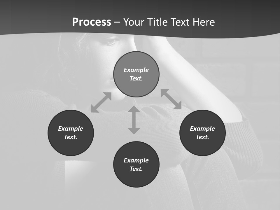 A Woman Sitting In Front Of A Brick Wall With Her Hands On Her Head PowerPoint Template