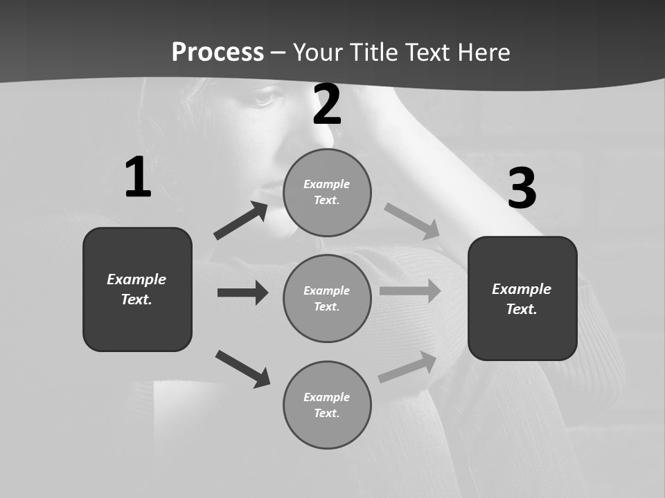 A Woman Sitting In Front Of A Brick Wall With Her Hands On Her Head PowerPoint Template
