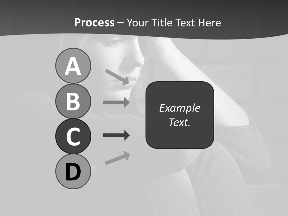 A Woman Sitting In Front Of A Brick Wall With Her Hands On Her Head PowerPoint Template