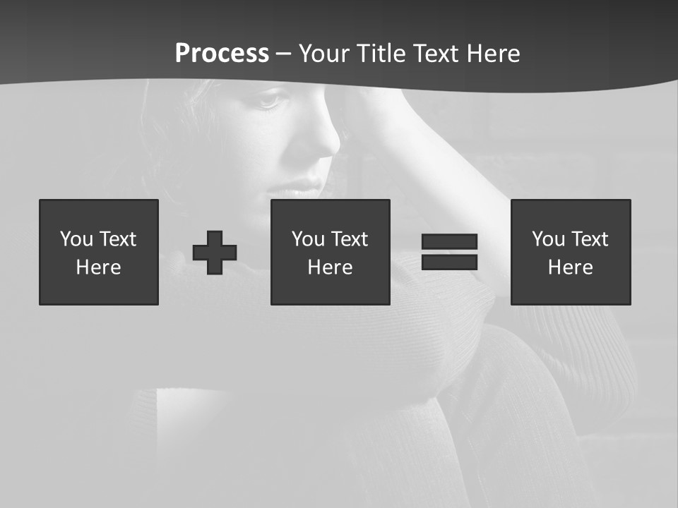 A Woman Sitting In Front Of A Brick Wall With Her Hands On Her Head PowerPoint Template