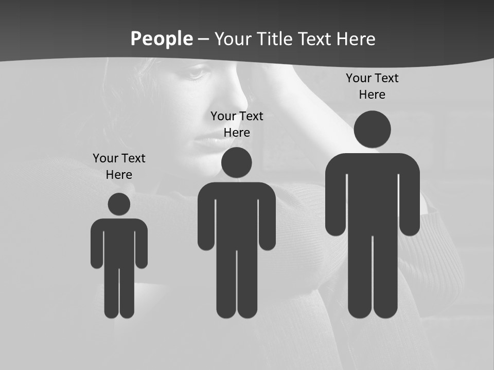 A Woman Sitting In Front Of A Brick Wall With Her Hands On Her Head PowerPoint Template