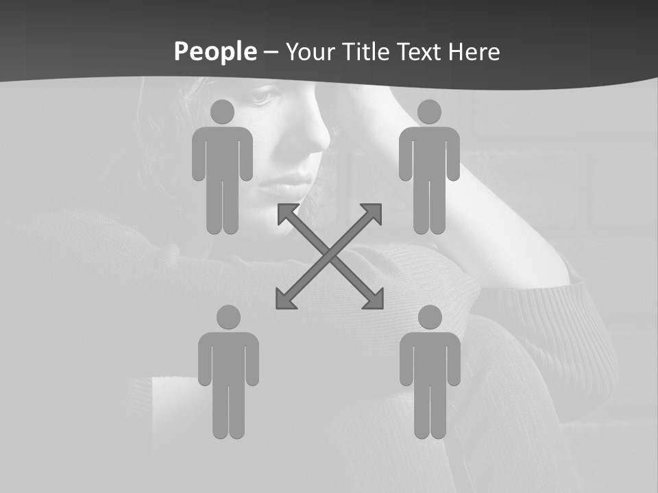 A Woman Sitting In Front Of A Brick Wall With Her Hands On Her Head PowerPoint Template