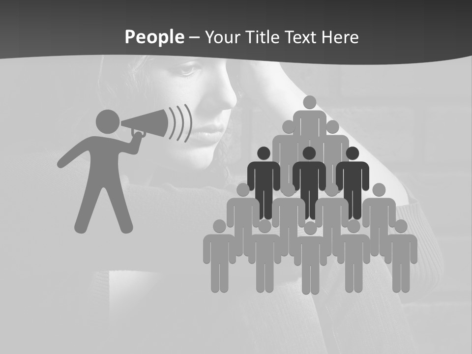 A Woman Sitting In Front Of A Brick Wall With Her Hands On Her Head PowerPoint Template