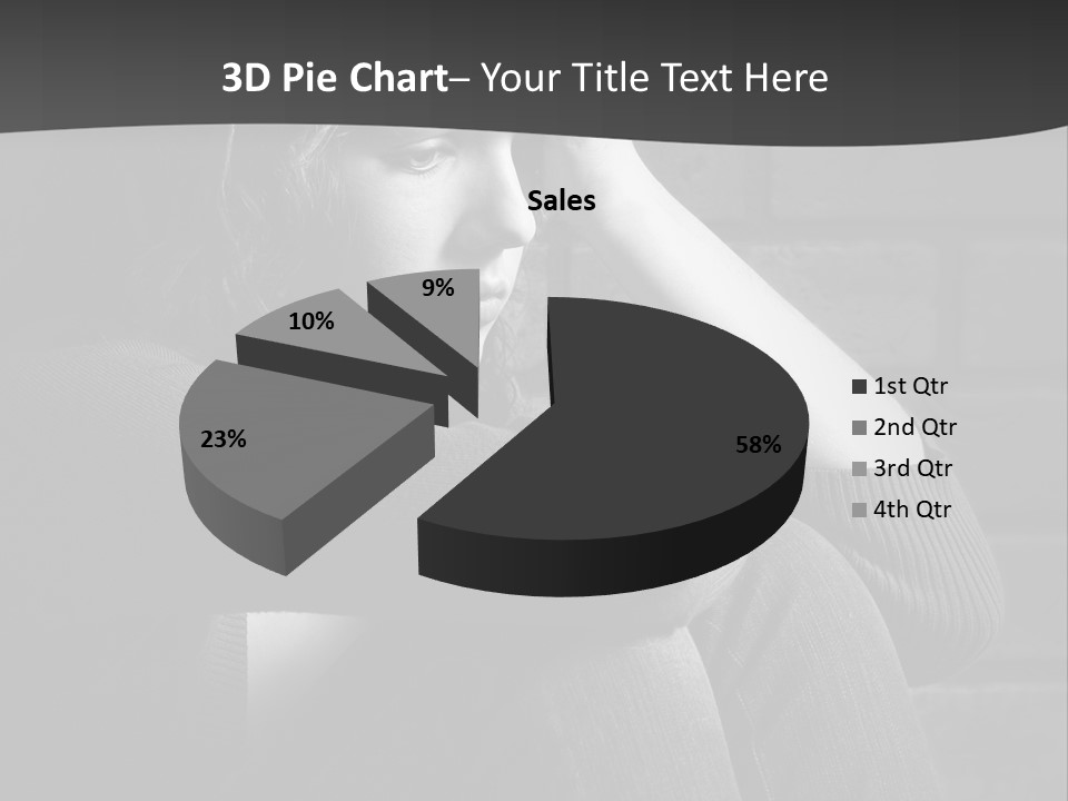 A Woman Sitting In Front Of A Brick Wall With Her Hands On Her Head PowerPoint Template