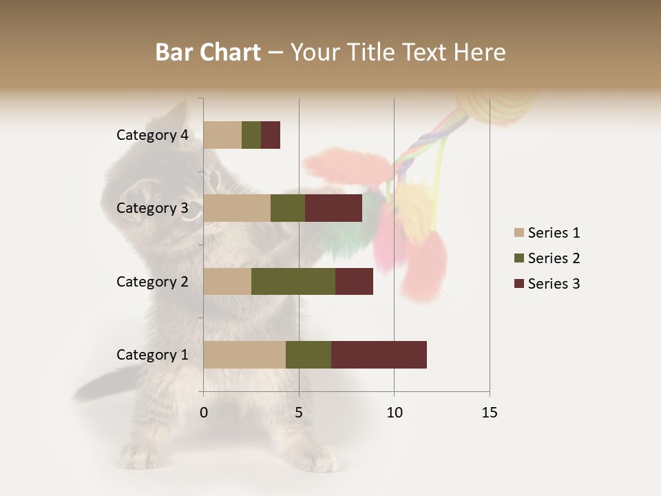 A Kitten Playing With A Toy On A White Background PowerPoint Template