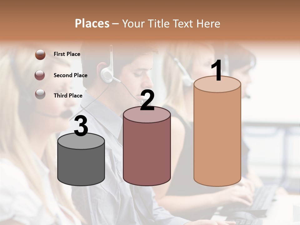 Service Attractive Woman PowerPoint Template