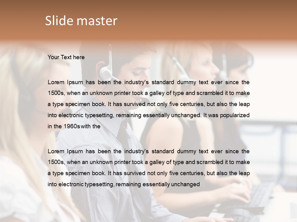 Service Attractive Woman PowerPoint Template