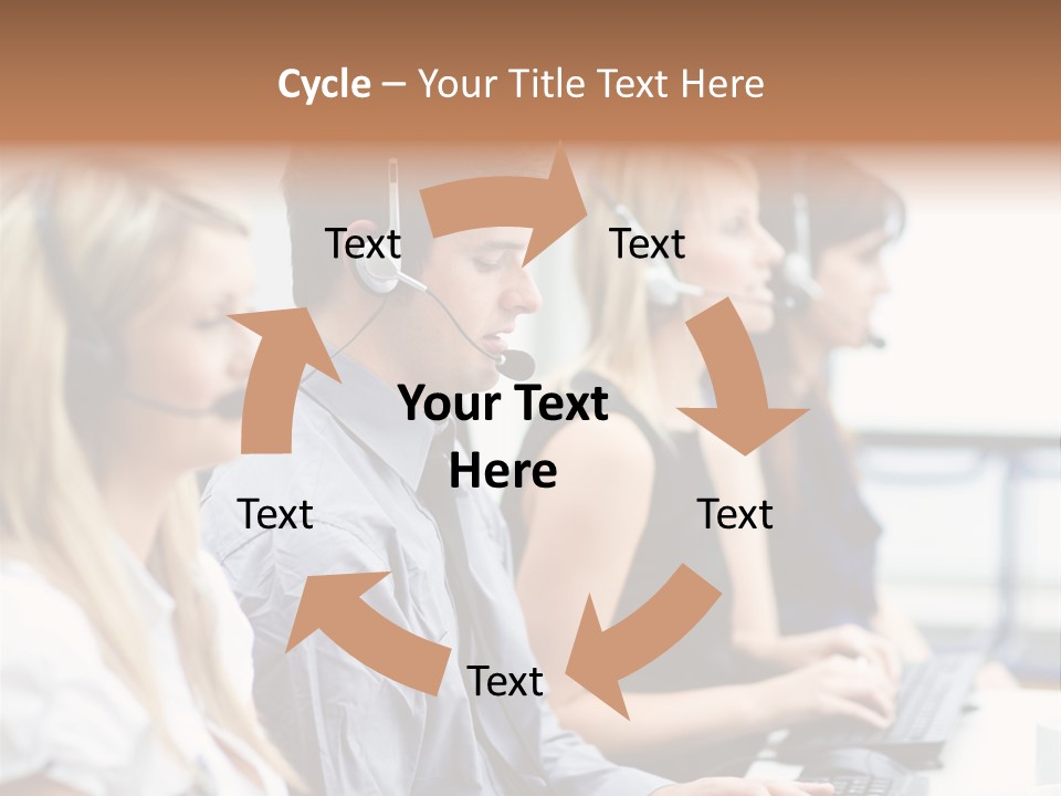 Service Attractive Woman PowerPoint Template