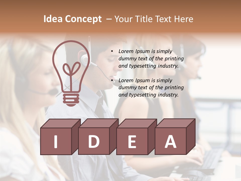 Service Attractive Woman PowerPoint Template