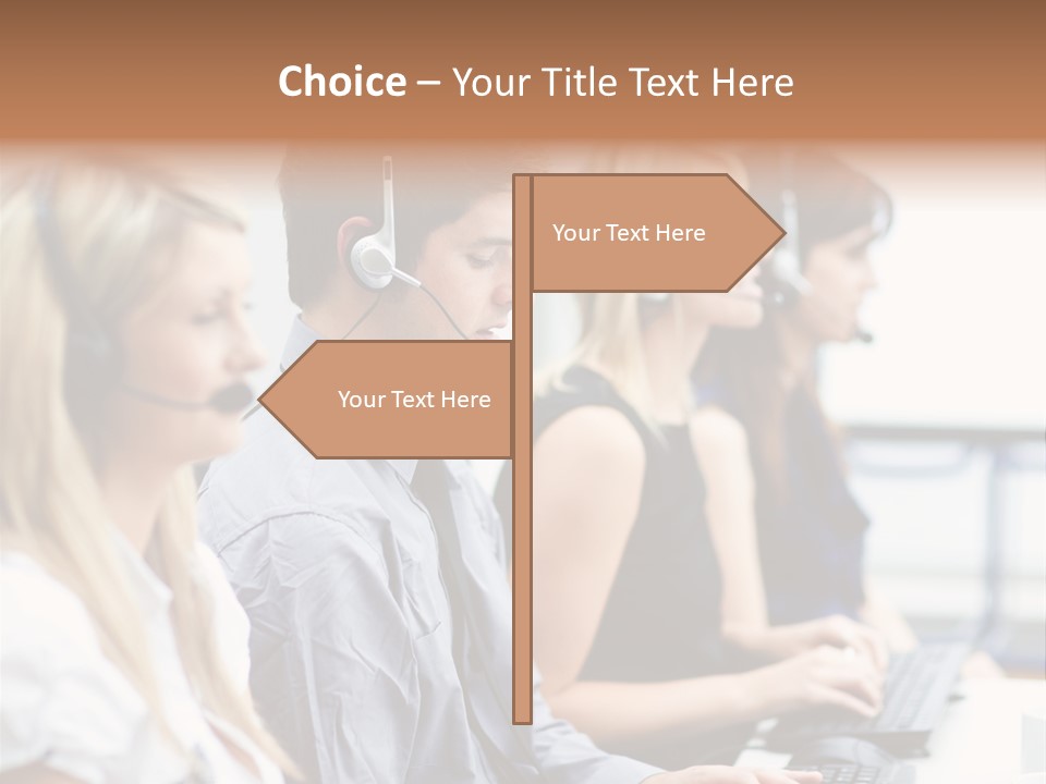 Service Attractive Woman PowerPoint Template