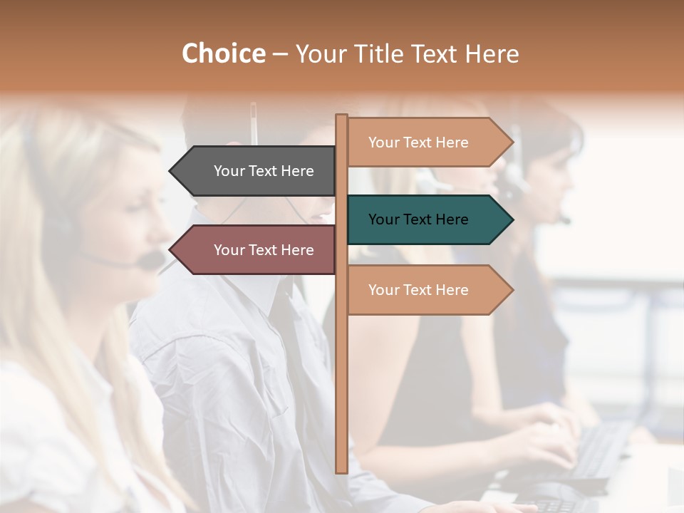 Service Attractive Woman PowerPoint Template