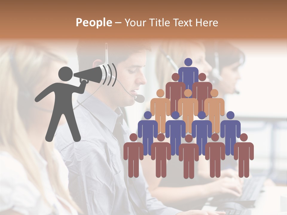 Service Attractive Woman PowerPoint Template