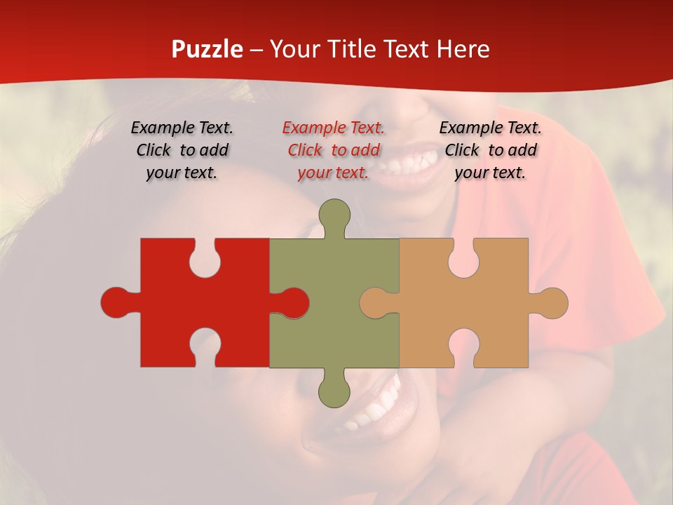 A Woman And A Boy Are Smiling For The Camera PowerPoint Template