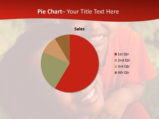 A Woman And A Boy Are Smiling For The Camera PowerPoint Template