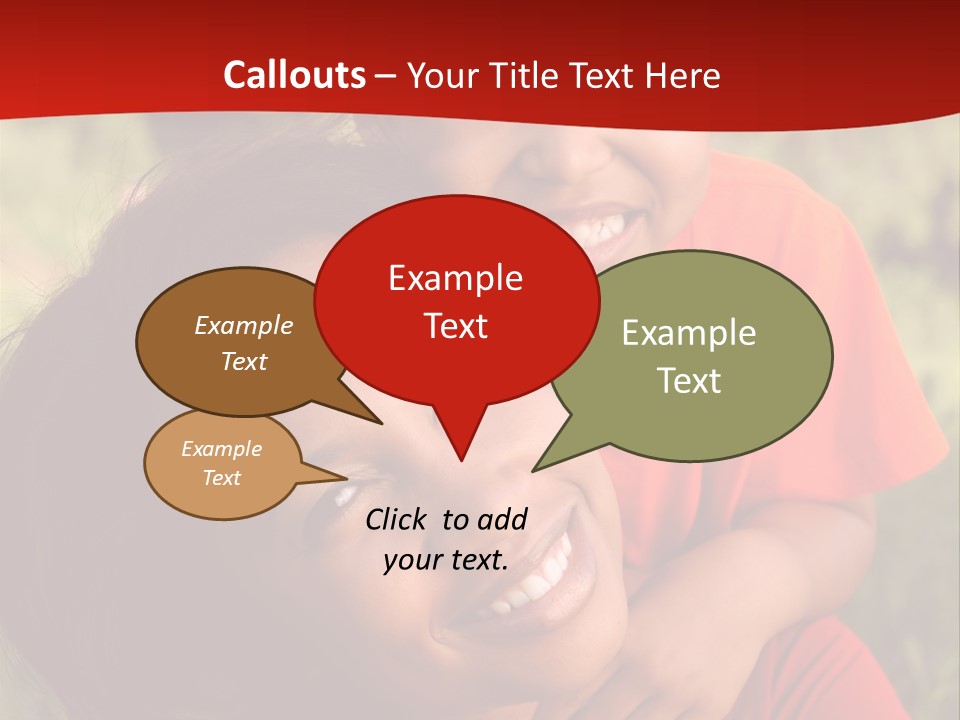 A Woman And A Boy Are Smiling For The Camera PowerPoint Template