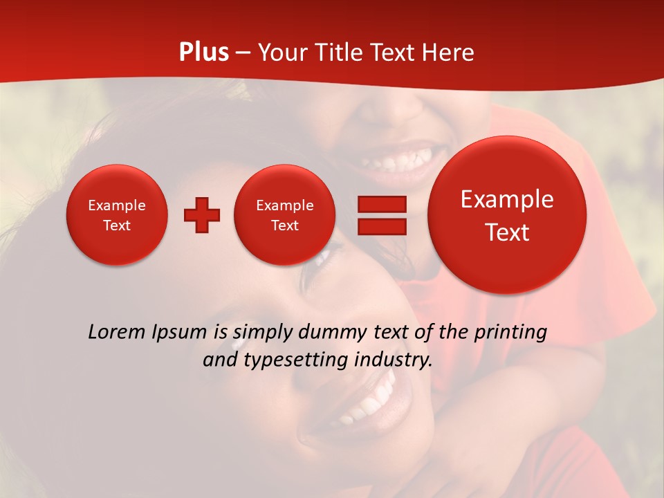 A Woman And A Boy Are Smiling For The Camera PowerPoint Template