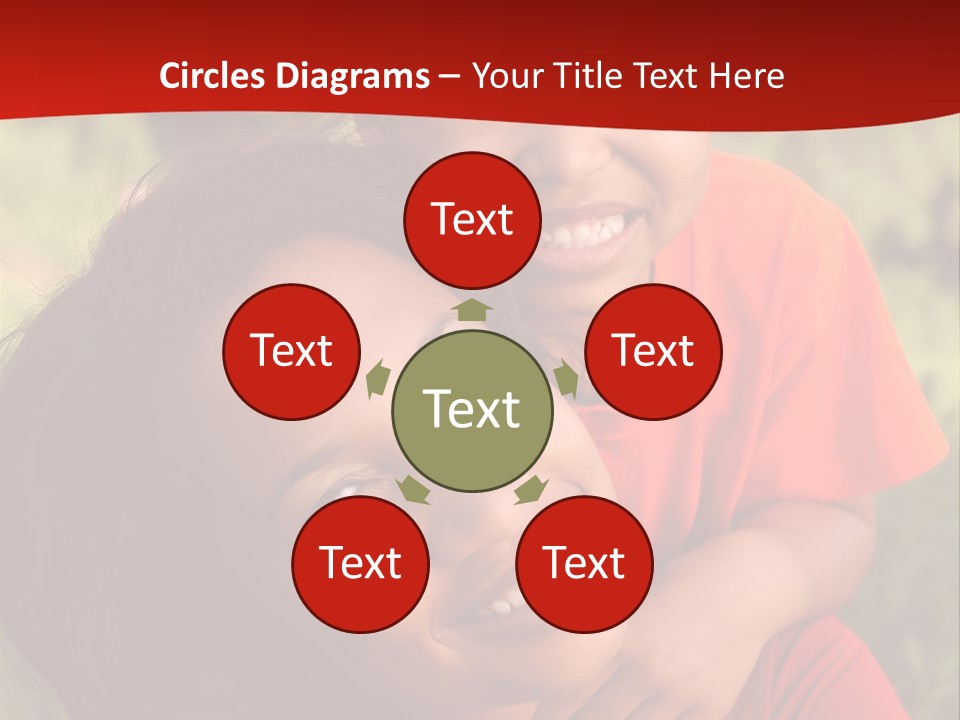 A Woman And A Boy Are Smiling For The Camera PowerPoint Template